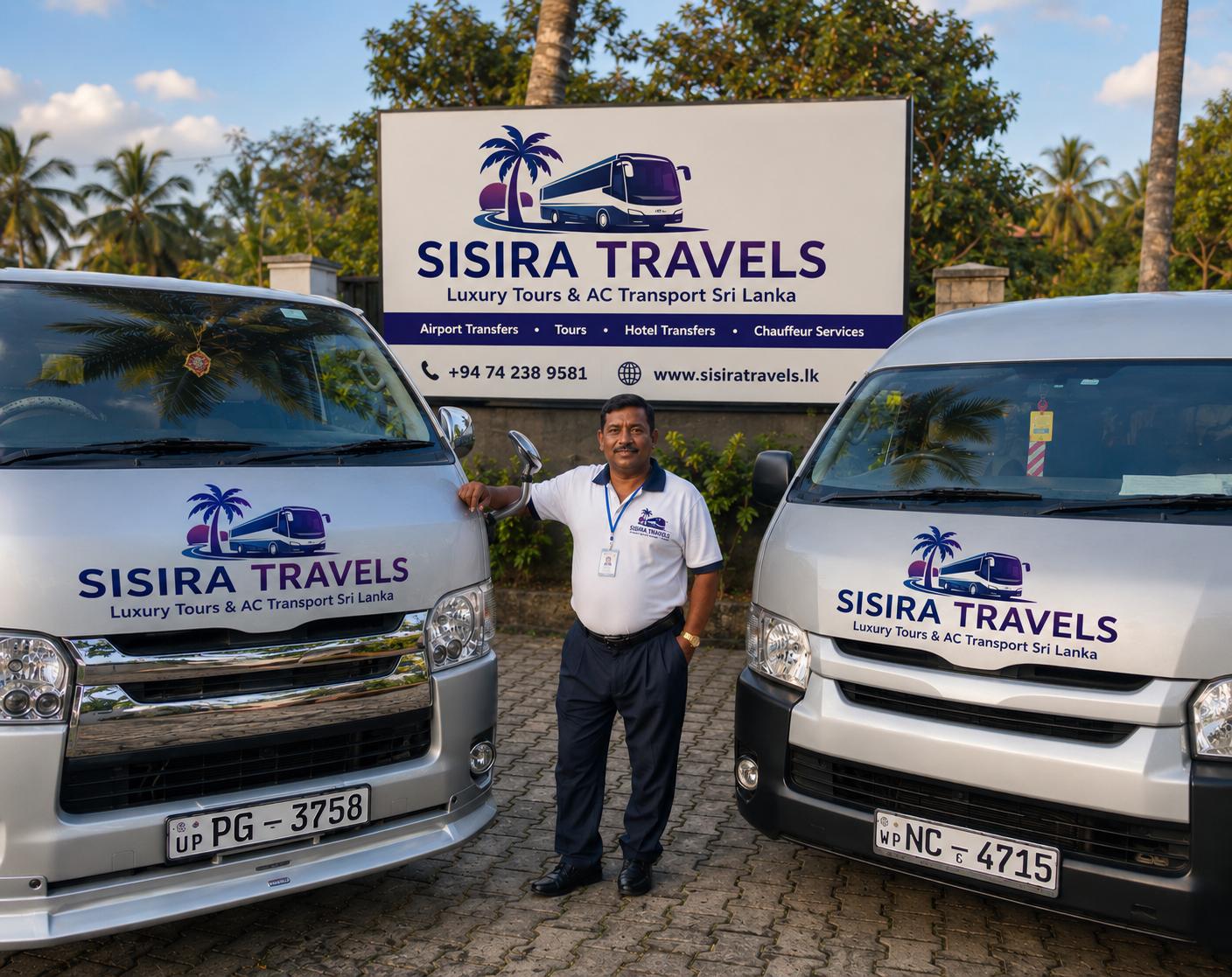 Realistic branded vans by Sisira Travels